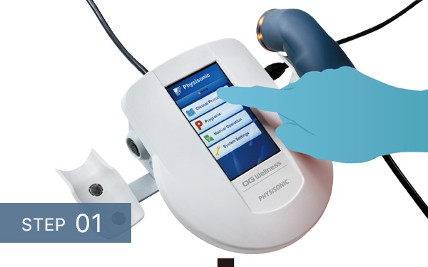 PHYSISONIC ES-7 step 1 clinical protocol selection