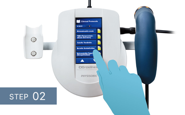 PHYSISONIC ES-7 step 2 condition selection